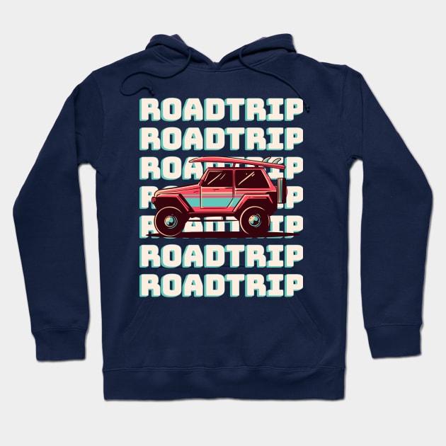 Roadtripping - Summer Beach Vacation Roadtrip Hoodie by vystudio